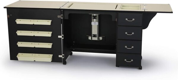 b8354a817d4e4474ade420062483a962 353 Norma Jean Sewing Cabinet for Sturdy Sewing, Cutting, Quilting, and Crafting with Storage and Airlift, Black Finish
