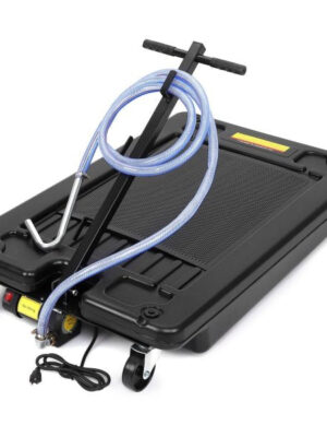 17 Gal Electric Oil Drain with 110V Pump & 8 Ft Hose,Low Profile & T Folding Handle Oil Drain Cart for Truck Cars SUVs