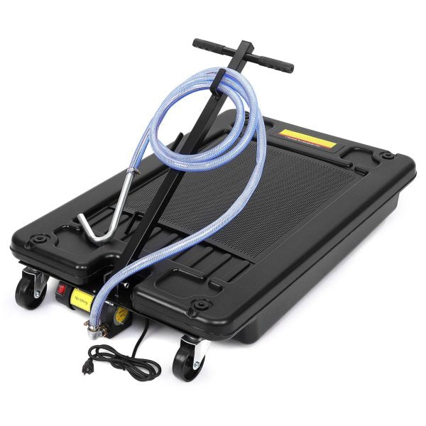 b8556a4af0ec47f3861079c2f3dc4923 17 Gal Electric Oil Drain with 110V Pump & 8 Ft Hose,Low Profile & T Folding Handle Oil Drain Cart for Truck Cars SUVs