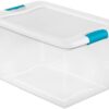 sterilite 64 quart clear storage tote with lids lot of 6