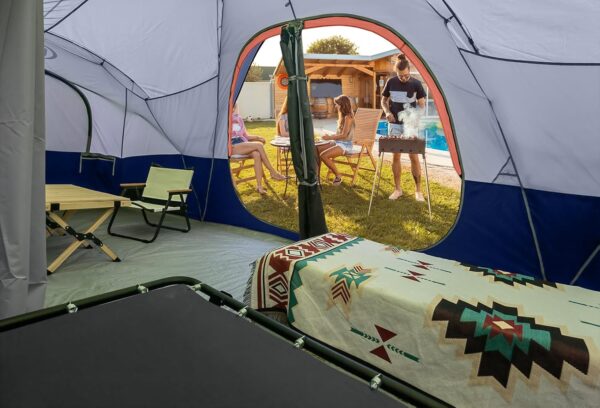 bbe07710b669429189221037f51aeea2 UNP Camping Tent 10-Person-Family Tents, Parties, Music Festival Tent, Big, Easy Up, 5 Large Mesh Windows, Double Layer, 2 Room, Waterproof, Weather Resistant, 18ft x 9ft x78in