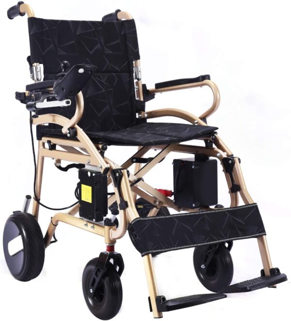 bbf1894a64d74e32b9c64befe54578c3 2020 Model Wide Seats Fold & Travel Lightweight Wheelchair Motor Motorized Wheelchairs Electric Silla De Ruedas Power Wheelchair Power Scooter Aviation Travel Safe Heavy Duty Mobility Aids Chair