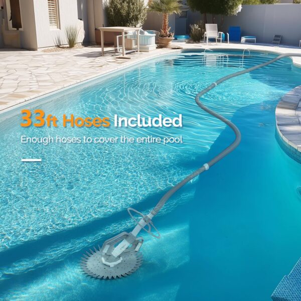 bd4f49d5ed314df6b3f50b2ce11f5b96 VINGLI Pool Vacuum Cleaner Automatic Sweeper Swimming Pool Creepy Crawler Vacuum with 33FT Hoses (Navy Blue&White)