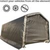 10 x 20-Feet Heavy Duty Carport Portable Garage Enclosed Car Canopy Outdoor Instant Shelter Party Tent with Sidewalls for Auto and Boat Storage, Waterproof and UV-Treated, Grey Peak Top Style