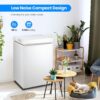 3.5 Cubic Feet Chest Freezer with 2 Removable Baskets Free Standing Top Open Door Compact Freezer with Adjustable Temperature for Home/Kitchen/Office/Bar (3.5 Cubic Feet, White)