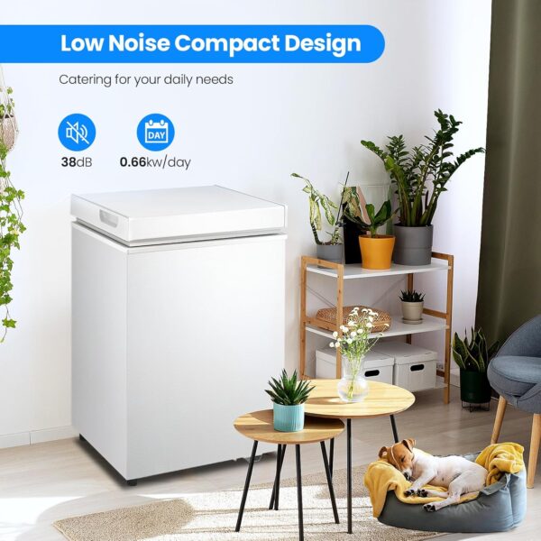 bdca5b3d4130402fa4e19aae096e4df4 3.5 Cubic Feet Chest Freezer with 2 Removable Baskets Free Standing Top Open Door Compact Freezer with Adjustable Temperature for Home/Kitchen/Office/Bar (3.5 Cubic Feet, White)