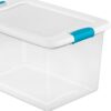 sterilite 64 quart clear storage tote with lids lot of 6