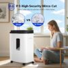 150 Sheet Auto-Feed Micro Cut Paper Shredder for Home Office Use, P-5 Super High Security (5/64 x 19/32 inches), Large 6-Gallon Bin, 20-Min Continuous Run, 55dB Ultra-Quiet, White