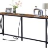 SUPERJARE 70 Inch Console Table with 2 Outlet and 2 USB Ports