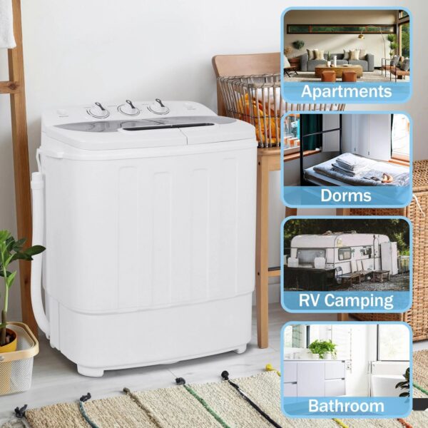 beafd0513f2b418891ad7093b477fbeb 13lbs Capacity Compact Mini Twin Tub Washing Machine