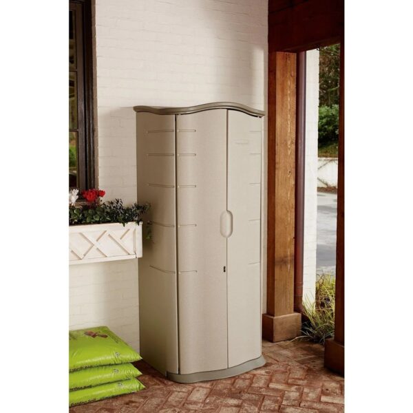 bf31fdb6d98b4f6b949c11c9fb60442f Rubbermaid Vertical Resin Weather Resistant Outdoor Storage Shed