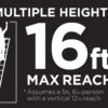 20313T1ASE SmartClose Telescoping Aluminum Ladder with Pinch-Free, Soft-Close Locking Mechanism (300-Pound Capacity, 12.5 ft. ladder with 16 ft. Max Reach) 16 Foot
