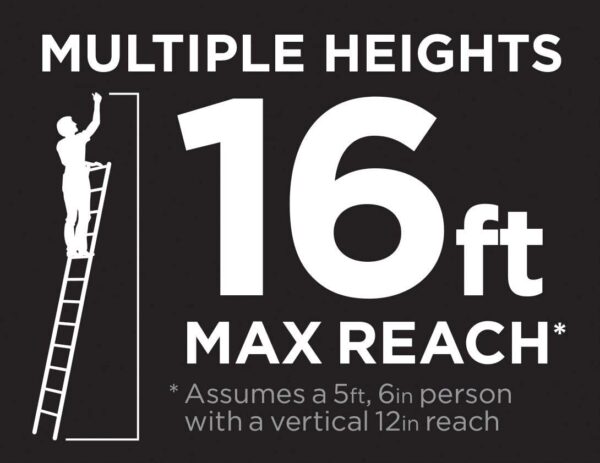 bfc50e08e6a04ed0a714b168212be372 20313T1ASE SmartClose Telescoping Aluminum Ladder with Pinch-Free, Soft-Close Locking Mechanism (300-Pound Capacity, 12.5 ft. ladder with 16 ft. Max Reach) 16 Foot