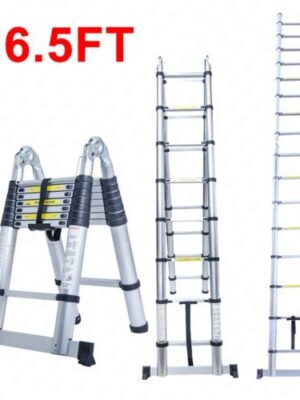 16.5 Ft Aluminum Telescopic Ladder Telescoping A-Type Extension Multi Purpose