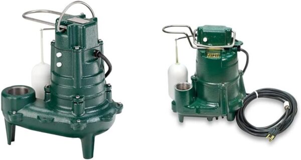 Waste-Mate 267-0001 Sewage Pump, 1/2 HP Automatic – Heavy-Duty Submersible Sewage, Effluent or Dewatering Pump