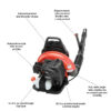 233 MPH 651 CFM 63.3cc Gas 2-Stroke Cycle Backpack Leaf Blower with Tube Throttle