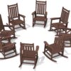 Outdoor Rocking Chair, HDPE Rocking Chair for Adults, All Weather Porch Rockers for Lawn Garden, White