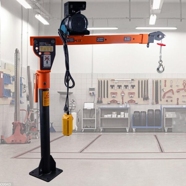 c335d02fd4f04c77a081e6aa1f9f775c 1100lb Folding Dismountable Household Hoist Truck Crane with Electric Hoist (110V) – 880lb Pulling Force, Jib Cranes for Factory, Warehouse, Construction