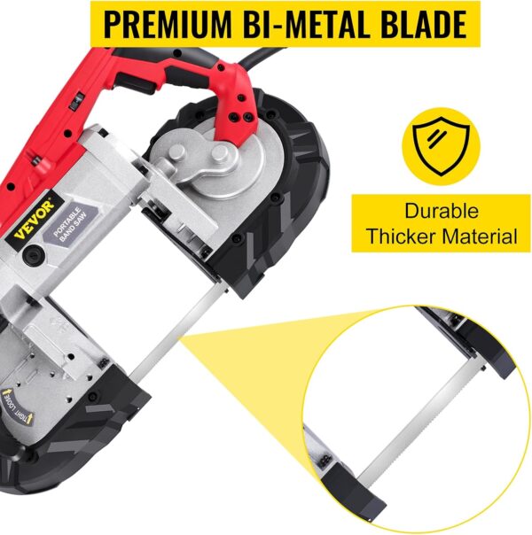 c3eb223eb9344d3bad76c34669d34146 Portable Band Saw, 110V Removable Alloy Steel Base Corded Band Saw, 5 Inch Cutting Capacity Hand held Band Saw,Variable Speed Portable Bandsaw, 10Amp Motor Deep Cut Band saw for Metal Wood