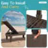 Outdoor Chaise Lounge Chair Set of 2 for Patio Poolside, Waterproof & Adjustable & Easy Assembly Sun Lounger for Outside Deck, Pool, Beach, Black