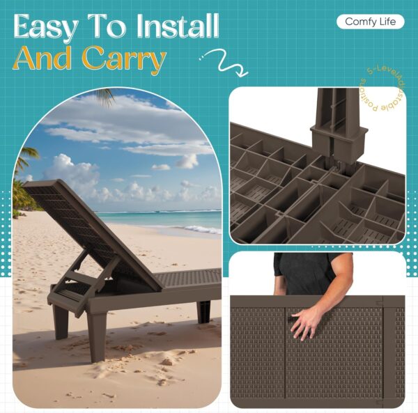 c4607c5a41e04cae83693f98ac08c475 Outdoor Chaise Lounge Chair Set of 2 for Patio Poolside, Waterproof & Adjustable & Easy Assembly Sun Lounger for Outside Deck, Pool, Beach, Black