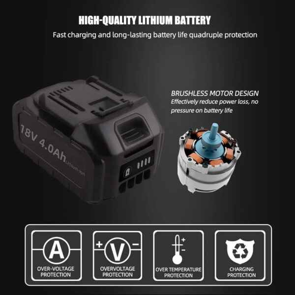 c4d8400128b7460bb4715de529e11d45 18V Cordless Car Polisher, 15mm Orbit 2000-4800 OPM Portable Buffer Polisher with 7 Variable Speed 2Pcs 4.0Ah Battery, 6 Sponge Pads,2 Wool Pad, Tool Bag for Car Polishing, Waxing