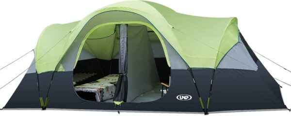 c51eb4da977f43c68b87749c5d62f38c UNP Camping Tent 10-Person-Family Tents, Parties, Music Festival Tent, Big, Easy Up, 5 Large Mesh Windows, Double Layer, 2 Room, Waterproof, Weather Resistant, 18ft x 9ft x78in