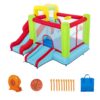 Up, In and Over Wonder Hoops 10' Inflatable Bounce House Park with Basketball and Slide. 126