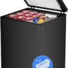 3.5 Cubic Feet Chest Freezer with 2 Removable Baskets Free Standing Top Open Door Compact Freezer with Adjustable Temperature for Home/Kitchen/Office/Bar (3.5 Cubic Feet, White)