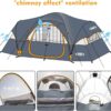 UNP Camping Tent 10-Person-Family Tents, Parties, Music Festival Tent, Big, Easy Up, 5 Large Mesh Windows, Double Layer, 2 Room, Waterproof, Weather Resistant, 18ft x 9ft x78in