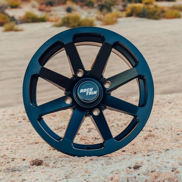 c88505b6de0e44deae815bb7e91edb40 RT102 15in Wheels 15x7 4x137, 4+3 Offset, ATV UTV SxS Rims, Compatible with Can Am Commander Max Defender Max Pro Maverick X3 Maverick Trail, 4/137 Matte Black, Set of 4