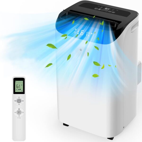 c8a1f752c60345abb509e5b21b61af2f 14000 BTU Portable Air Conditioners with Remote Control, 3-in-1 Free Standing Cooling AC Unit with Fan & Dehumidifier, Cools Room up to 700 sq.ft, Smart/Sleep Mode,3 Speed,Auto Swing,24H Timer
