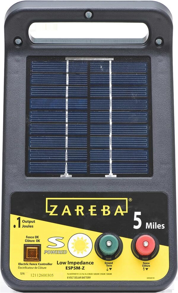 c8b89681812e47f4b88a45000e53fb2a Zareba ESP5M-Z Solar Powered Low Impedance Electric Fence Charger - 5 Mile Solar Powered Electric Fence Energizer