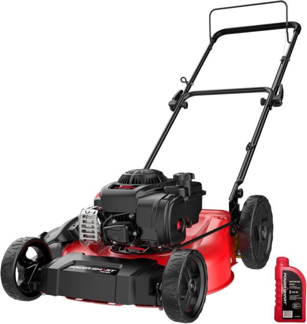c90198de326b43aca3997eba3cc64d5a 21" 2-in-1 Push Lawn Mower, 125cc Engine, Adjustable Cutting Height, Lightweight, Easy Assembly