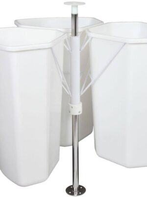 28.5 in. x 27.625 in. x 27.625 in. In Cabinet Corner Trash Can, White