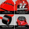 3 Ton Low Profile, Aluminum and Steel Racing Floor Jack with Dual Pistons Quick Lift Pump for Sport Utility Vehicle, Lifting Range 3-15/16" min to 18-5/16" max, Red
