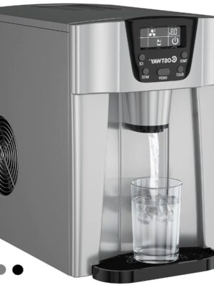 2 in 1 Ice Maker Water Dispenser Countertop 36lbs/24H LCD Display Portable New �� Black