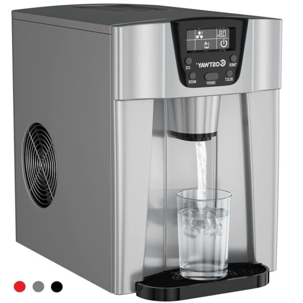 ccc3d09d629141d7aca89d67f5433923 2 in 1 Ice Maker Water Dispenser Countertop 36lbs/24H LCD Display Portable New �� Black