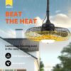 Outdoor Ceiling Fan with Light, Plug in Ceiling Fan with Remote, Gazebo Fans Outdoor Hanging for Patios Waterproof, Wet Rated Hanging Fan with App Control