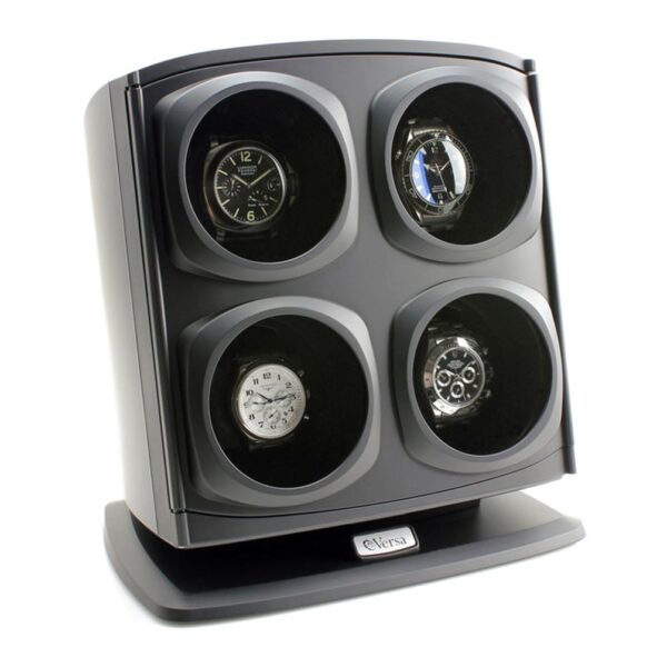 [ON SALE] Versa Quad Watch Winder in Black �� Independently Controlled Settings �� Multiple Direction and Timer Settings �� Adjustable Watch Pillow �� Plenty of Space for Large Watches