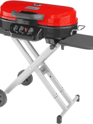 RoadTrip Portable Stand-Up Propane Grill with 3 Adjustable Burners & Instastart Ignition, 20,000 BTUs of Power for Outdoor Cooking