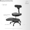 VIVO Cross-Legged Office Chair – Adjustable Height Floor Chair with Back Support for Yoga, Meditation, and ADHD (Black, CHAIR-CL02B-R)