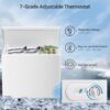 3.5 Cubic Feet Chest Freezer with 2 Removable Baskets Free Standing Top Open Door Compact Freezer with Adjustable Temperature for Home/Kitchen/Office/Bar (3.5 Cubic Feet, White)