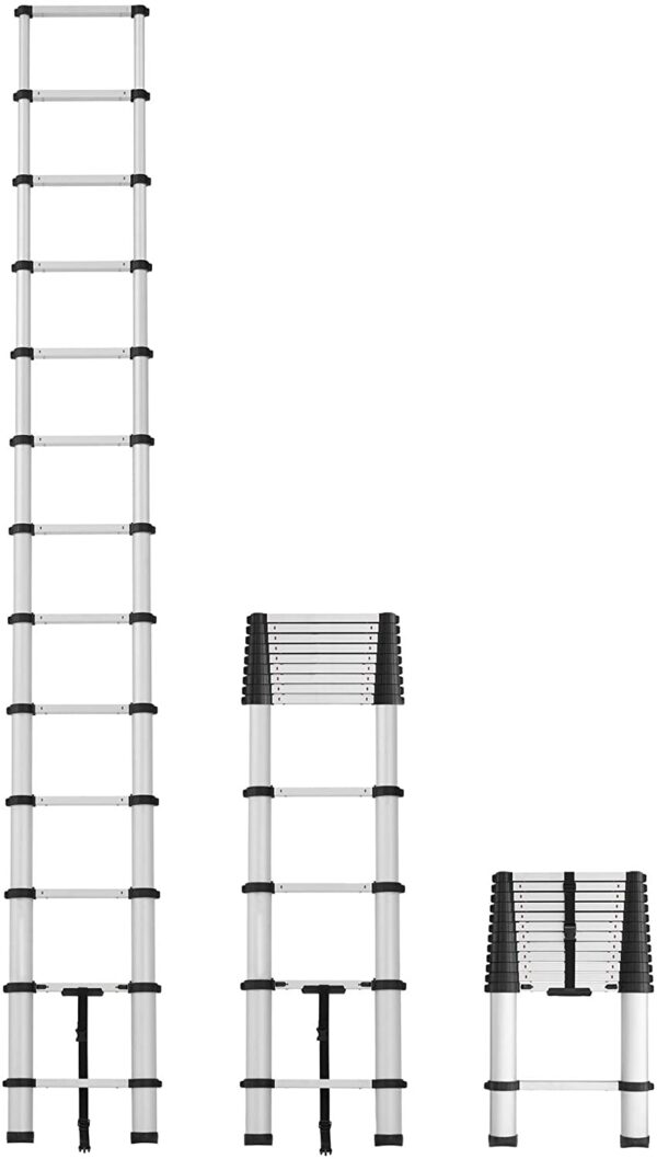 cf6d74ab03824549b7f363e2d2332387 20313T1ASE SmartClose Telescoping Aluminum Ladder with Pinch-Free, Soft-Close Locking Mechanism (300-Pound Capacity, 12.5 ft. ladder with 16 ft. Max Reach) 16 Foot
