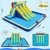 20.66x16.4FT Inflatable Water Slide for Big Kids, Water Park for Kids Backyard with Large Double-Layer Pool,3 Extra-Long Slides,Climbing Wall, 2 Water Cannons, Water Spraying, 750W Air Blower