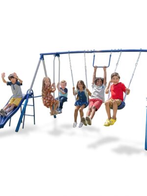 Swing Set, Outdoor Playset for Kids with Slide