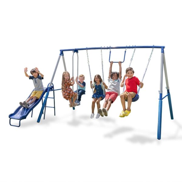 d01fd675a3ae4d04aed3c7412e388d7d Swing Set, Outdoor Playset for Kids with Slide