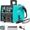 145A MIG Welder, 110V/220V Dual Voltage Gas/Gasless Flux Core MIG Welder/Lift TIG/Stick 3 in 1 Synergic MIG145 9GEN Welding Machine, Flux/Solid Welder Digital Screen Display
