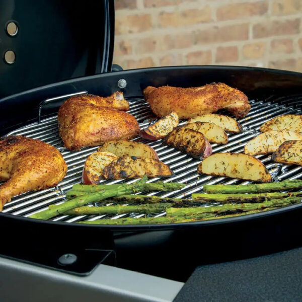 d17a4af661404bf6b2fbaf70a7be0230 22 in. Performer Charcoal Grill in Black with Built-In Thermometer and Storage Rack