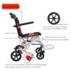 Ultra-Light Portable Folding Wheelchair, Travel-Friendly with Handbrake, 220 lbs Capacity, Ideal for Elderly & Children, 34.2×32.6 Unfolded Dimensions